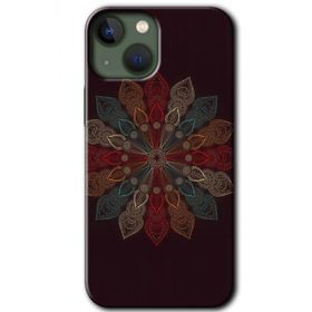 Apple iPhone 13 Mandala Flower Wal Baskılı Uyumlu Silikon Kılıf