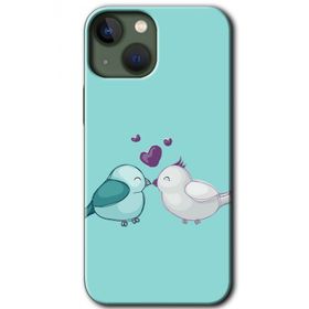 Apple iPhone 13 Mutlu Kuşlar Baskılı Uyumlu Silikon Kılıf