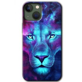 Apple iPhone 13 Neon Lion Baskılı Uyumlu Silikon Kılıf
