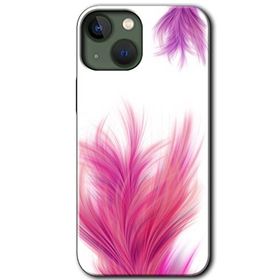 Apple iPhone 13 Pembe Tüy Baskılı Uyumlu Silikon Kılıf