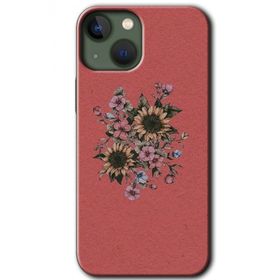 Apple iPhone 13 Retro Çiçek Baskılı Uyumlu Silikon Kılıf