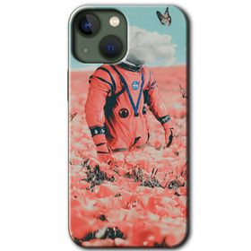 Apple iPhone 13 Uzay Bahçesi Baskılı Uyumlu Silikon Kılıf