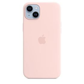 Apple İphone 14 Plus İçin Puslu Pembe Magsafe Özellikli Silikon Kılıf