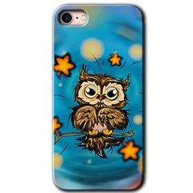 Apple iPhone 7 Owl Bird Stars Baskılı Uyumlu Silikon Kılıf