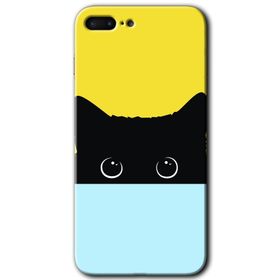 Apple iPhone 7 Plus Kara Kedi Baskılı Uyumlu Silikon Kılıf