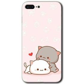 Apple iPhone 7 Plus Kedi Aşkı Baskılı Uyumlu Silikon Kılıf