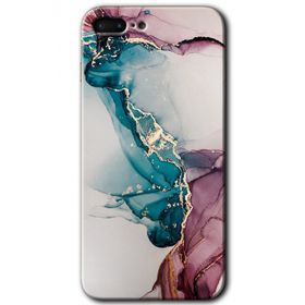 Apple iPhone 7 Plus Liquid Mermer Baskılı Uyumlu Silikon Kılıf