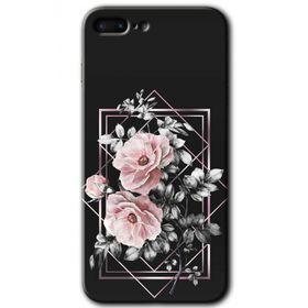 Apple iPhone 7 Plus Retro Çiçek 1 Baskılı Uyumlu Silikon Kılıf