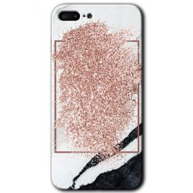 Apple iPhone 7 Plus Simli Mermer Baskılı Uyumlu Silikon Kılıf