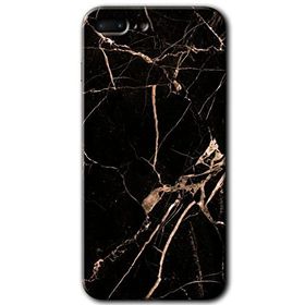 Apple iPhone 7 Plus Siyah Gold Mermer Baskılı Uyumlu Silikon Kılıf