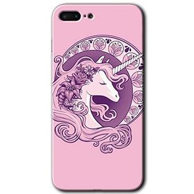 Apple iPhone 7 Plus Unicorn Pembe Baskılı Uyumlu Silikon Kılıf