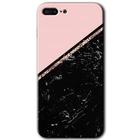 Apple iPhone 7 Plus Yarım Mermer Baskılı Uyumlu Silikon Kılıf