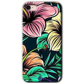Apple iPhone 8 Çizim Çiçekler Baskılı Uyumlu Silikon Kılıf