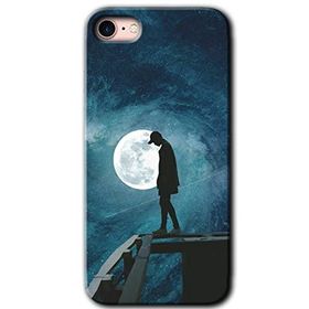Apple iPhone 8 Dolunay Yalnızlık Baskılı Uyumlu Silikon Kılıf