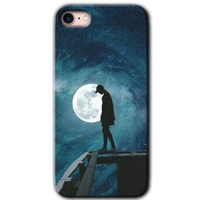Apple iPhone 8 Dolunay Yalnızlık Baskılı Uyumlu Silikon Kılıf