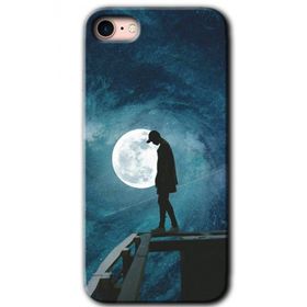 Apple iPhone 8 Dolunay Yalnızlık Baskılı Uyumlu Silikon Kılıf