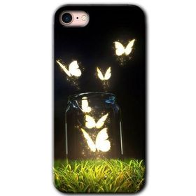 Apple iPhone 8 Işıklı Kelebekler Baskılı Uyumlu Silikon Kılıf