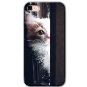 Apple iPhone 8 Kedi Bakışı Baskılı Uyumlu Silikon Kılıf