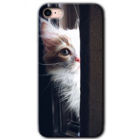 Apple iPhone 8 Kedi Bakışı Baskılı Uyumlu Silikon Kılıf