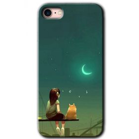 Apple iPhone 8 Kedili Kız Baskılı Uyumlu Silikon Kılıf