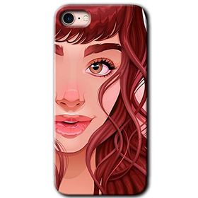 Apple iPhone 8 Kızıl Kız Baskılı Uyumlu Silikon Kılıf