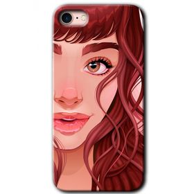 Apple iPhone 8 Kızıl Kız Baskılı Uyumlu Silikon Kılıf
