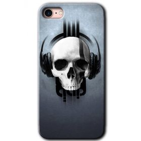 Apple iPhone 8 Müzik Kurukafa Baskılı Uyumlu Silikon Kılıf