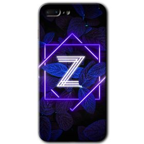 Apple iPhone 8 Plus Dark Neon Yaprak Z Harfi Baskılı Uyumlu Silikon Kılıf