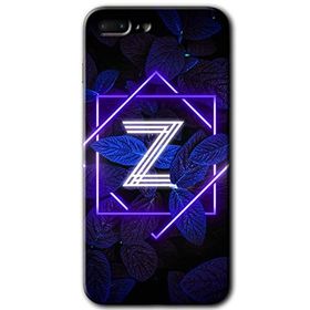 Apple iPhone 8 Plus Dark Neon Yaprak Z Harfi Baskılı Uyumlu Silikon Kılıf