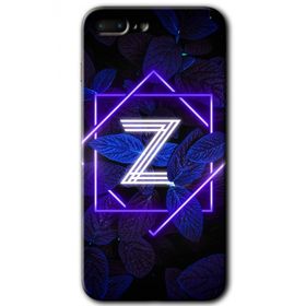 Apple iPhone 8 Plus Dark Neon Yaprak Z Harfi Baskılı Uyumlu Silikon Kılıf