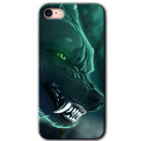Apple iPhone 8 Yeşil Kurt Baskılı Uyumlu Silikon Kılıf