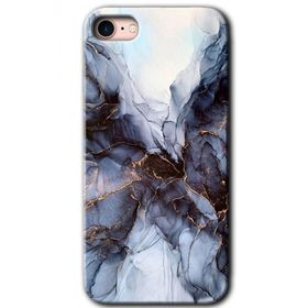 Apple iPhone SE 2020 Otantik Mermer Baskılı Uyumlu Silikon Kılıf