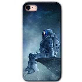 Apple iPhone SE 2022 Astronot Yalnızlığı Baskılı Uyumlu Silikon Kılıf