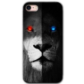 Apple iPhone SE 2022 Fire and Ice Lion Baskılı Uyumlu Silikon Kılıf