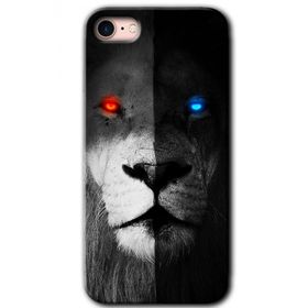 Apple iPhone SE 2022 Fire and Ice Lion Baskılı Uyumlu Silikon Kılıf
