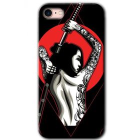 Apple iPhone SE 2022 Samurai Girl Baskılı Uyumlu Silikon Kılıf