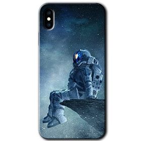 Apple iPhone X Astronot Yalnızlığı Baskılı Uyumlu Silikon Kılıf