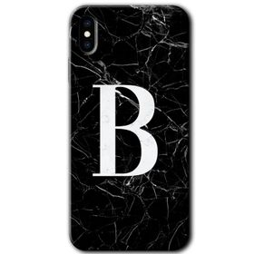 Apple iPhone X Beyaz Mermer Desenli U Harfi Baskılı Uyumlu Silikon Kılıf