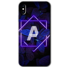 Apple iPhone X Dark Neon Yaprak A Harfi Baskılı Uyumlu Silikon Kılıf