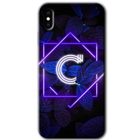 Apple iPhone X Dark Neon Yaprak Ç Harfi Baskılı Uyumlu Silikon Kılıf