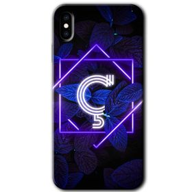 Apple iPhone X Dark Neon Yaprak Ç Harfi Baskılı Uyumlu Silikon Kılıf