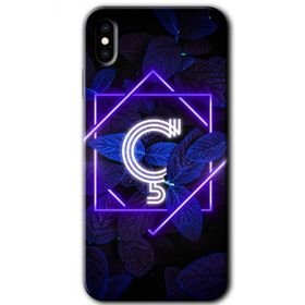Apple iPhone X Dark Neon Yaprak Ç Harfi Baskılı Uyumlu Silikon Kılıf