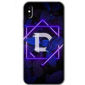 Apple iPhone X Dark Neon Yaprak D Harfi Baskılı Uyumlu Silikon Kılıf