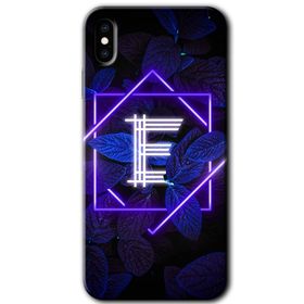 Apple iPhone X Dark Neon Yaprak E Harfi Baskılı Uyumlu Silikon Kılıf