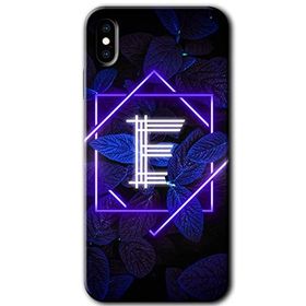 Apple iPhone X Dark Neon Yaprak E Harfi Baskılı Uyumlu Silikon Kılıf