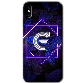 Apple iPhone X Dark Neon Yaprak G Harfi Baskılı Uyumlu Silikon Kılıf