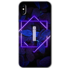 Apple iPhone X Dark Neon Yaprak I Harfi Baskılı Uyumlu Silikon Kılıf