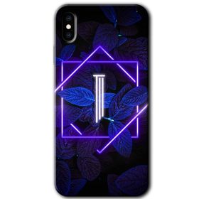Apple iPhone X Dark Neon Yaprak I Harfi Baskılı Uyumlu Silikon Kılıf