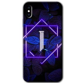 Apple iPhone X Dark Neon Yaprak I Harfi Baskılı Uyumlu Silikon Kılıf