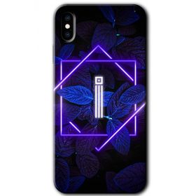 Apple iPhone X Dark Neon Yaprak I Harfi Baskılı Uyumlu Silikon Kılıf